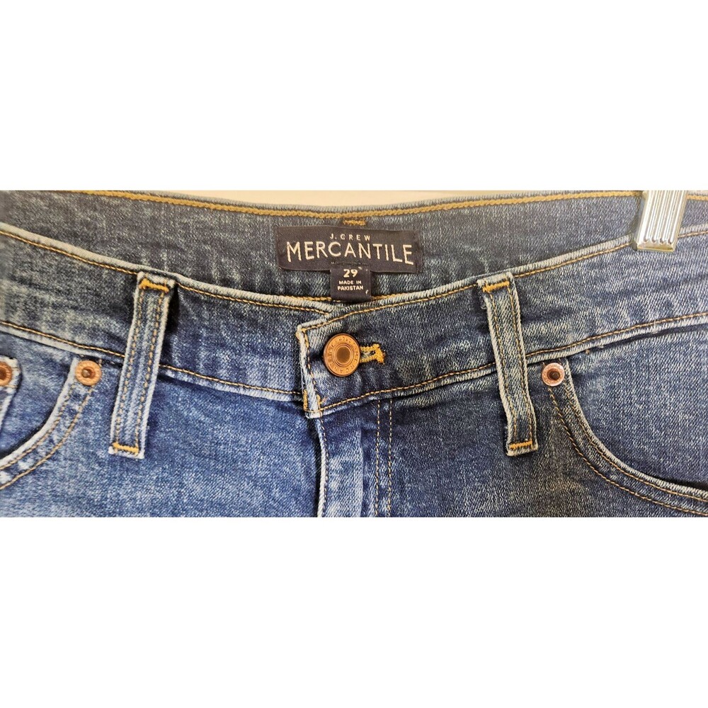 J. Crew Mercantile Shorts Women 29 Blue Denim Raw Hem Cutoff Casual Beach - Picture 11 of 11
